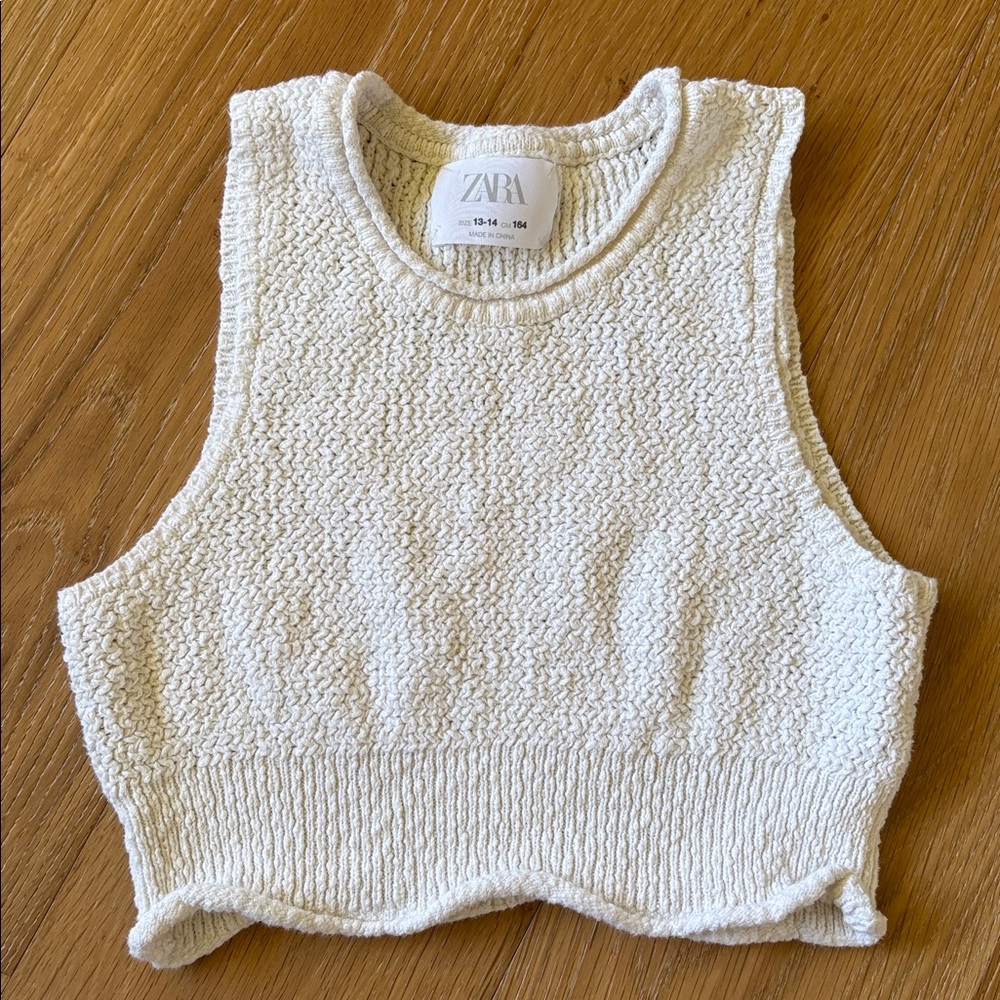 Zara 100% cotton knit crop tank